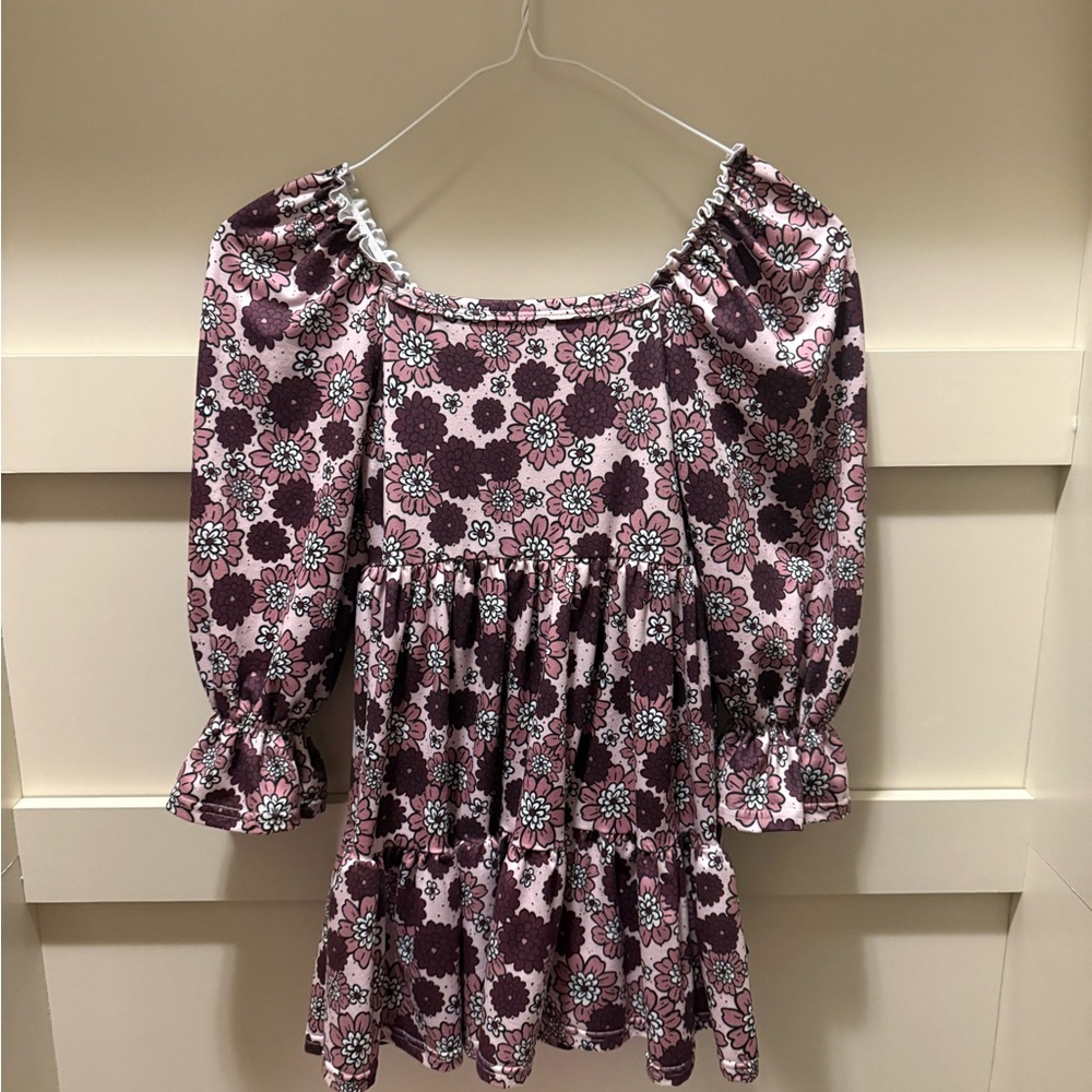 Girls Floral Off-Shoulder Dress